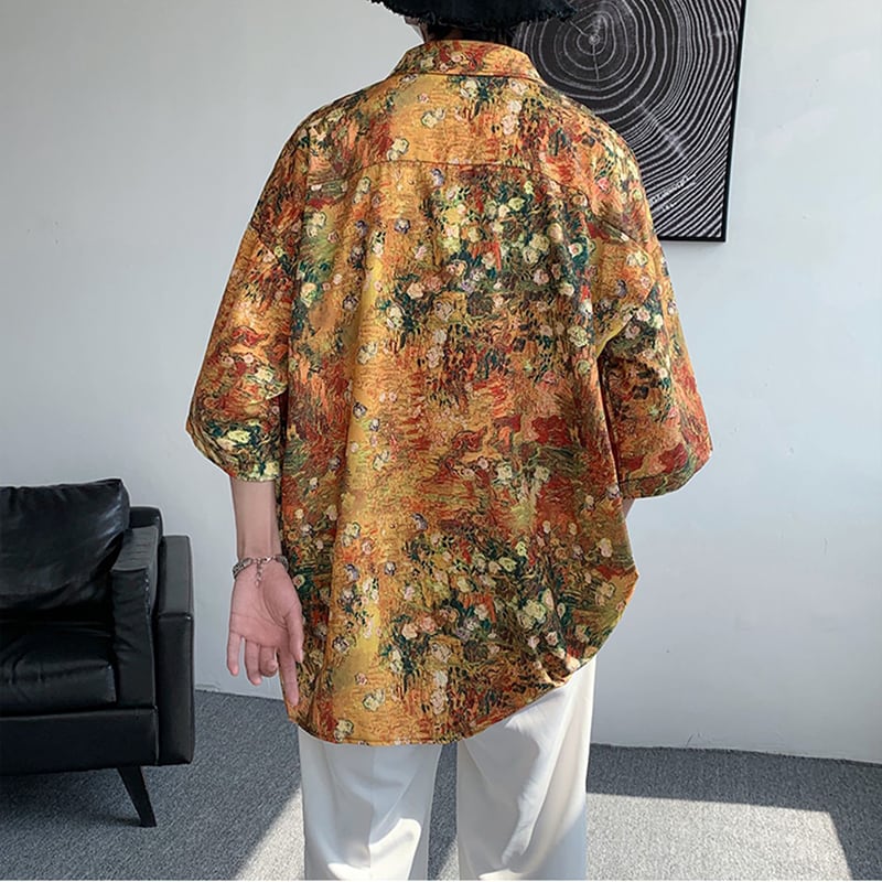 [ZHUIYI Series]★Shirt★ Short sleeve shirt, floral pattern shirt, tops, unisex, men's, aloha shirt, cool, casual