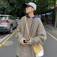 Load image into Gallery viewer, [NANSHI Series]★Sweater★ 2color Knit Parka Tops Unisex Men's Horizontal Stripes Striped Pattern Black Blue
