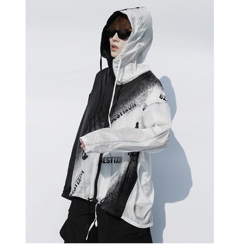 [SIN87 Series]★UV protection★ 2color UPF50+ Sun protection Cooling protection Thin outerwear Loose fit Unisex Men's Blue Black