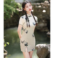 Load image into Gallery viewer, [Daughter fish series]★Cheongsam dress★Short length Chinese style dress Panda cute slimming wear
