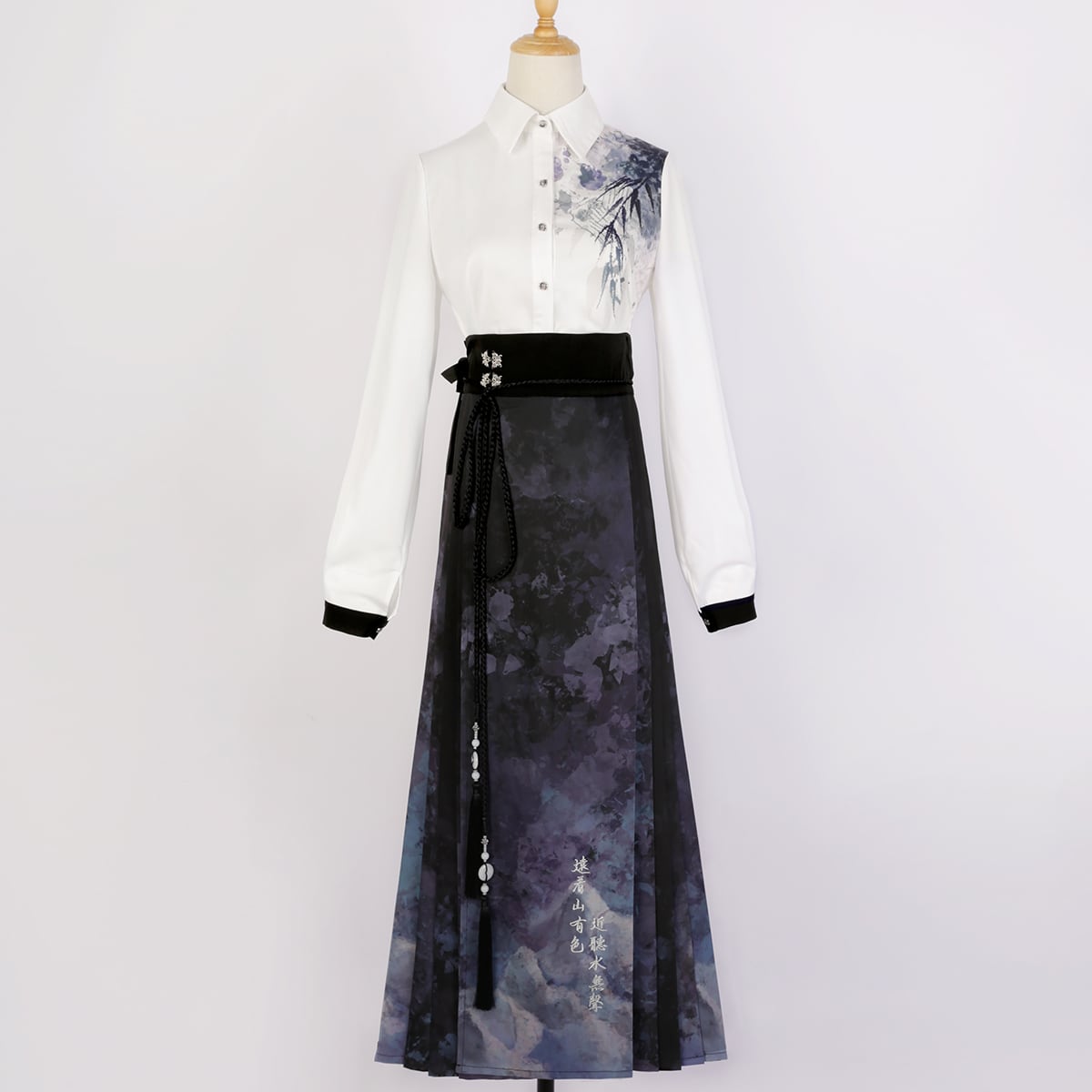 [Dust Smoke Cloud Dream---Picture Series]★China style skirt★Maki skirt, Chinese clothing, ink pattern, long length, original, cute, Hanfu skirt