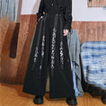 Load image into Gallery viewer, [Old Monster --- Preface Series] ★China style trousers★ Bottoms Spring/Autumn type Gaucho pants Text pattern Black Black
