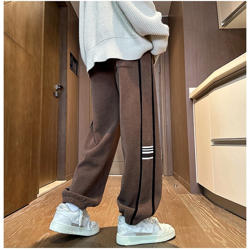 [BIGEMAN Series] ★Casual Pants★ Brushed lining 2color Bottoms Pants Unisex Men's Large Size Coffee Color Black