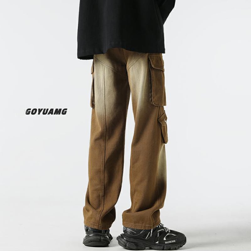 [Emeisa Series]★Pants★ Casual Pants 3color Unisex Men's Denim Pants Black Blue Coffee Color