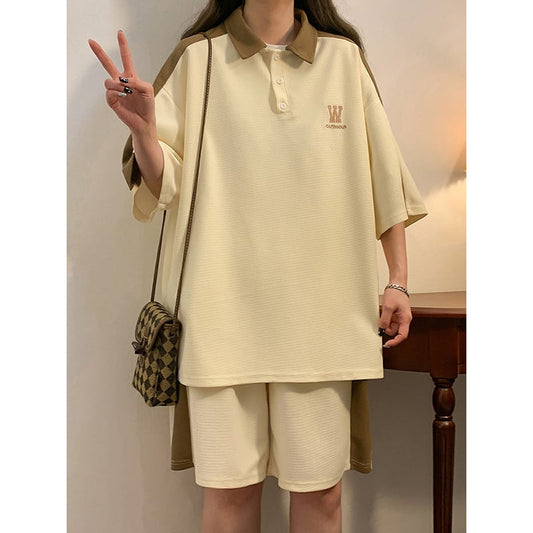 [Fujiiman Series]★Setup★ 2color POLO neck + shorts summer clothes unisex men's large size