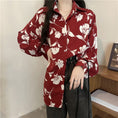 Load image into Gallery viewer, [BUXI Series]★Shirt★ Tops Floral Print Retro Red Red Women's Fashion Long Sleeve
