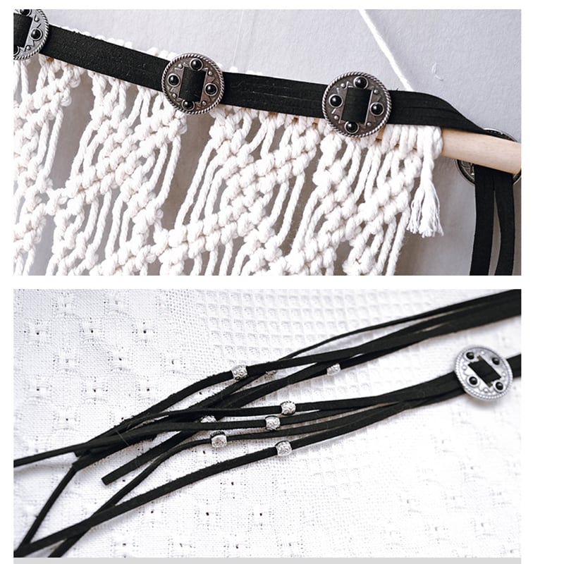 [Old Monster --- Fangyuan Series] ★China style belt★ Decoration Fringe Ethnic Original Easy to match Black