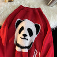 Load image into Gallery viewer, [Emeisa Series]★Sweater★ 3color Knit Tops Unisex Men's Panda Cute New Year Black Red
