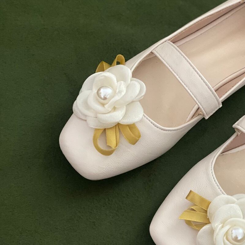 [Sweet Y Series] ★Shoes★ Size 35-40 Shoes Shoes Chinese style shoes Tang clothes Han clothes Retro Beige 3D flowers