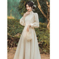 Load image into Gallery viewer, [Mrs. Sion Series] ★China style dress★ 3color stand neck gentle cute beige black red
