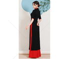 Load image into Gallery viewer, [Yuken Yumori Series] ★Chinese style dress★ Ao dai dress + trousers 2-piece set, long length, large size, black, red, blue
