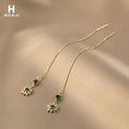 Load image into Gallery viewer, [HUAJI Series] ★Earrings★ Pair Earrings Women's Accessories Green Long Length Accessories Party
