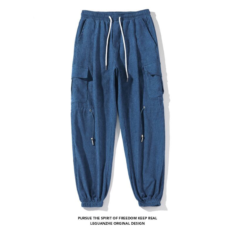 [BIGEMAN Series] ★Casual Pants★ 2color, 3/4 length bottoms, trousers, unisex, men's, large size, slimming, black, blue, stylish