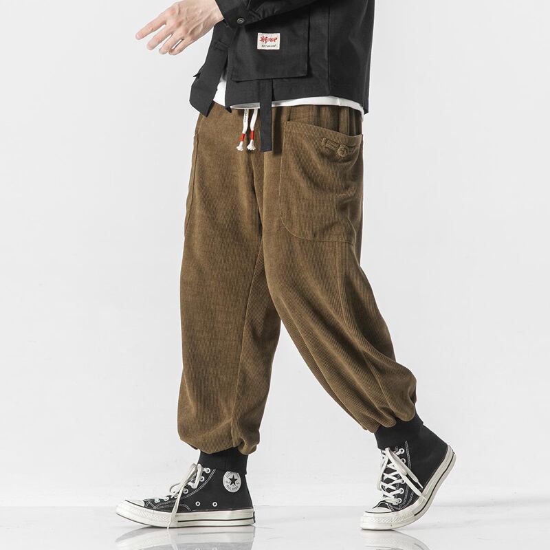 [輕甜 Series]★China style trousers★Casual pants 3color Unisex Men's Large size Blue Black Brown