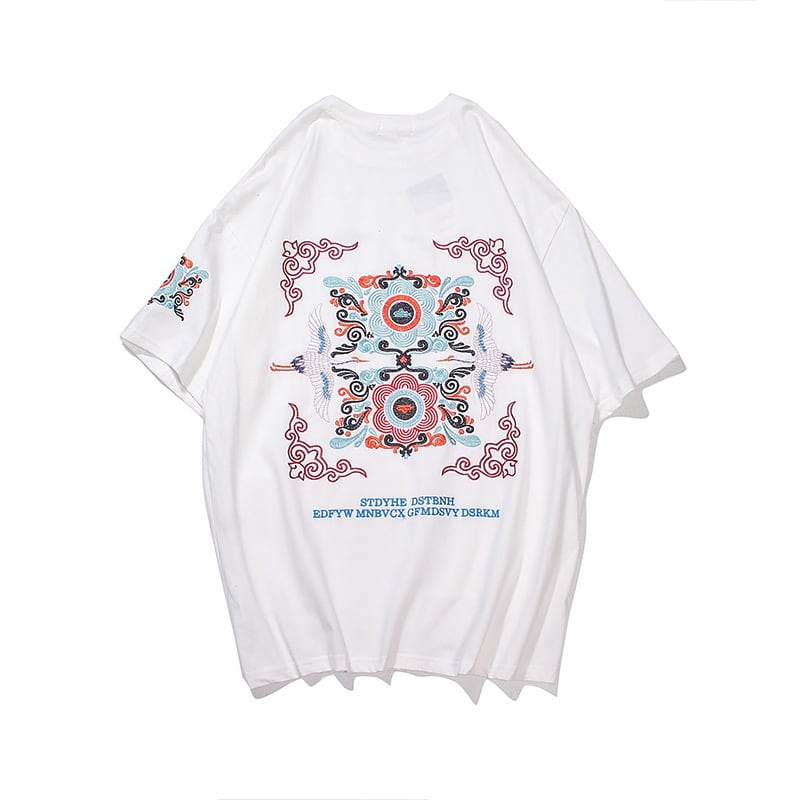 [YUWA Series] ★China style T-shirt★ 2color crane unisex couple clothes tops easy to match