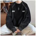 Load image into Gallery viewer, [Leonbinno Series] ★Tops★ 2color Embroidery Corduroy Unisex Men's Gray Black Round Neck
