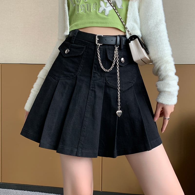 [DIANTOU series] ★Skirt★ Mini skirt Denim skirt, slimming, easy to match, cute SML XL 2XL