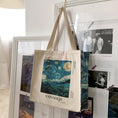 Load image into Gallery viewer, [Andcici Series]★Bag★ Tote bag Large capacity Oil painting style Starry sky Beige Blue Blue Date Commuting to school
