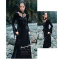 Load image into Gallery viewer, [Big Blue Dragon Series] ★China style dress★ Long length velvet sexy black slit long length
