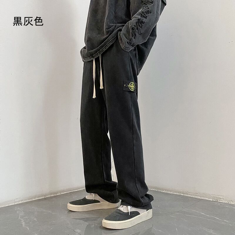 [Han Rishin Series] ★Casual Pants★ 2color Bottoms Pants Unisex Men's Retro Black Black