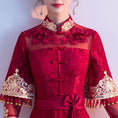 Load image into Gallery viewer, [Tang Suit Hanfu Xiuhe Clothes] Chinese Clothing, Dress, Wedding, Performance, Photography Clothes, Embroidered, Stage, Event, Chinese Clothes, Wine Red, Stand Neck, 3/4 Sleeves, Long Length, Maxi Length, Large Size SS SML LL 3L
