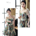 Load image into Gallery viewer, [WEIXIU Series] ★Party Dress★ One Piece Switching Floral Pattern Dot Pattern Short Length Cute Wedding
