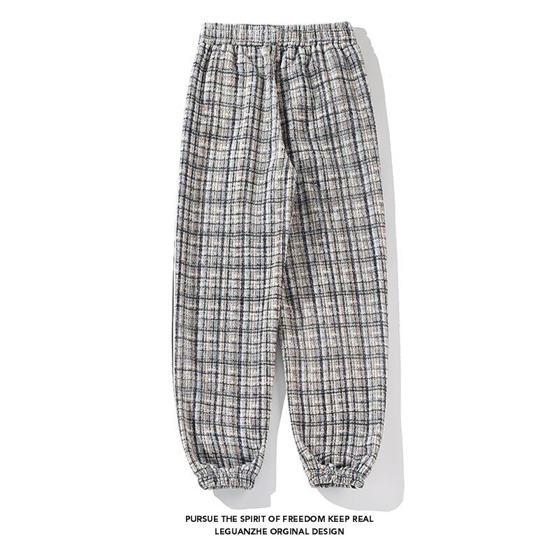 [BIGEMAN Series] ★Casual Pants★ Brushed lining 2color Bottoms Pants Unisex Men's Large Size Plaid Pattern