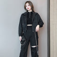 Load image into Gallery viewer, [DUOMIAOTU series]★Setup Single item order★ Outerwear or pants with chain Casual Black Black
