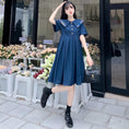 Load image into Gallery viewer, [WANAI Series] ★One Piece★ Summer Clothes, Cute, Large Size, Slimming, Ladies, Commuting, OL, Date, Navy
