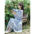 Load image into Gallery viewer, [Hakushu Series] ★2-piece dress set★ Hanging dress + long sleeve dress + chiffon Blue Blue Cute
