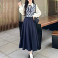 Load image into Gallery viewer, [Dong Xiaojie Series] ★Dress★ Long length, large size, fake layered, diamond shape, switching
