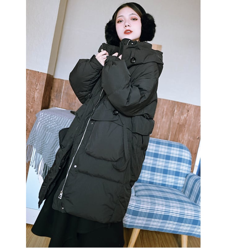 [Kokaisha --- Fine Rakuten Series] ★Down Coat★ 2color 90% Down Winter Coat Warm Purple Black