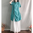 Load image into Gallery viewer, [Kofuku Series]★China style shirt★ 4color long shirt ethnic style blue white pink yellow
