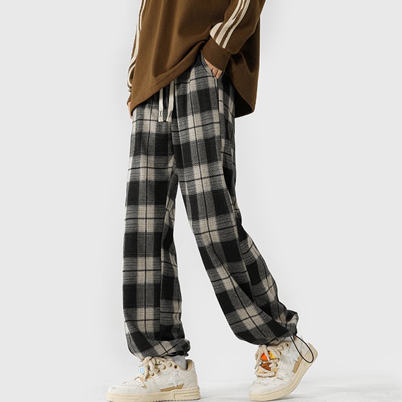 [GUIXIE Series] ★Casual Pants★ 2color Bottoms Trousers Unisex Men's Plaid Pattern Large Size Easy to Match