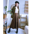 Load image into Gallery viewer, [Old Monster---Rachikuri Series] ★China style skirt★ Bottoms Lasha plain thick autumn/winter clothes brown
