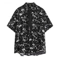 Load image into Gallery viewer, [BEAT BOY Series] ★Shirt with tie★ Ink pattern floral pattern tops short sleeve shirt unisex men's print black black
