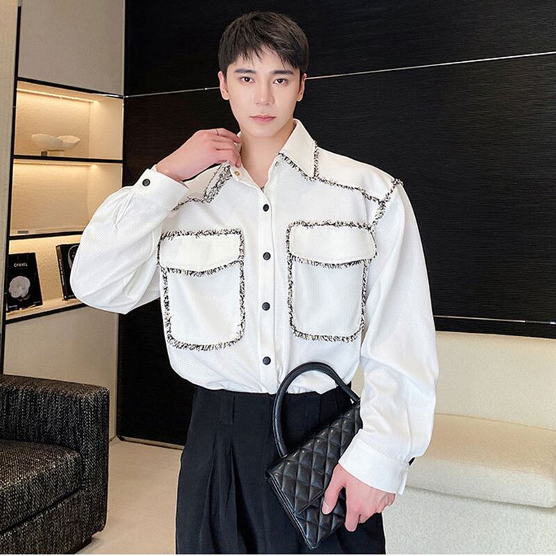 [Illustrated Series]★Shirt★ 2color Tops Unisex Men's Spring Clothes Long Sleeve Shirt Black White Stylish Easy to Match