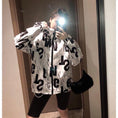 Load image into Gallery viewer, [Qingfashion Series]★Outer★ 2color White or Blue Jacket White Navy Alphabet
