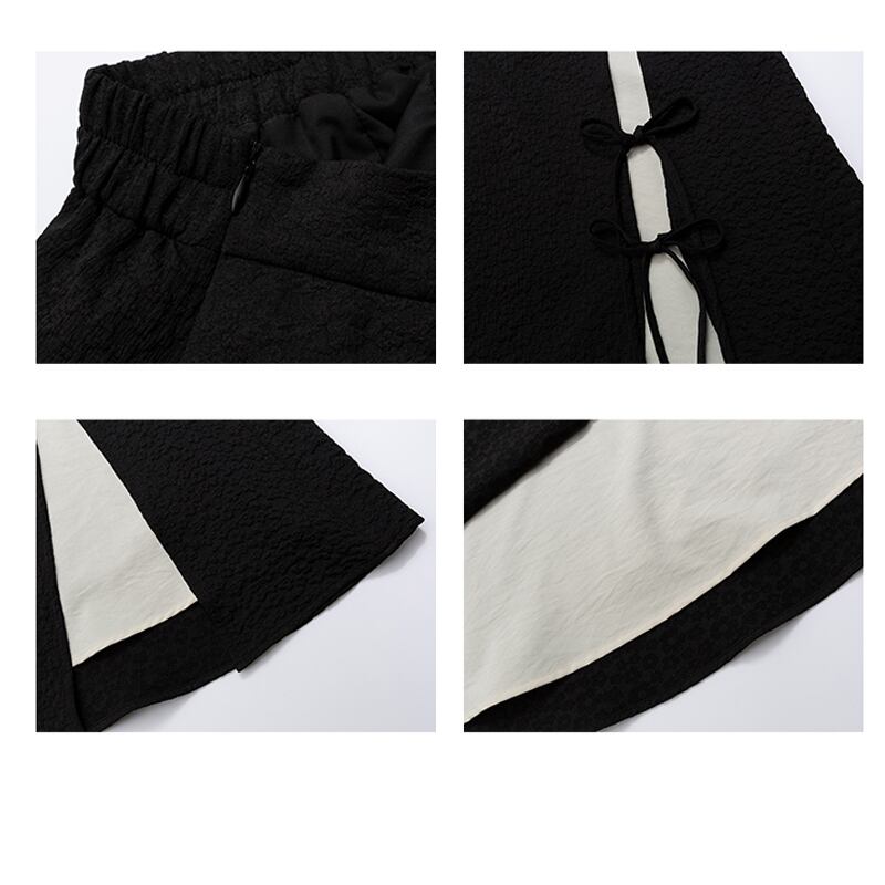 [LOVEHEYNEW Series] ★China style skirt★ Bottoms Slit Color scheme Black Black SML Slimming Easy to match