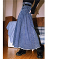 Load image into Gallery viewer, [Kokaisha --- Dream Girl Series] ★Denim skirt★ Bottoms Long skirt Easy to match Blue Blue
