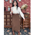 Load image into Gallery viewer, [Misslin Fashion Series]★Setup Single item order★ Chinese style shirt or skirt White Coffee color Date Commuting
