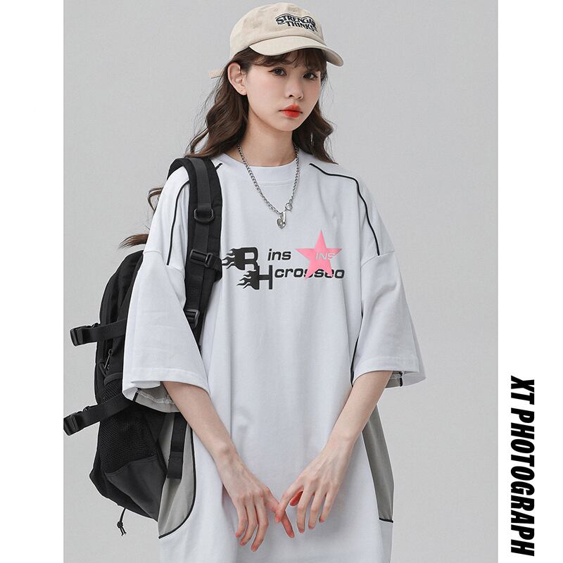 【SHUILAINSHIシリーズ】★Tシャツ★ 3color トップス 男女兼用 メンズ 夏服 半袖Tシャツ ファッション