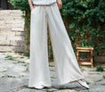 Load image into Gallery viewer, 3color Chinese Style Gaucho Pants Wind Pants Bottoms Long Length High Waist Elastic Waist
