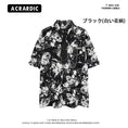 Load image into Gallery viewer, [MDYCD Series]★Shirt with Tie★ 2color Floral Print Shirt Tops Short Sleeve Shirt Unisex Men's Black White
