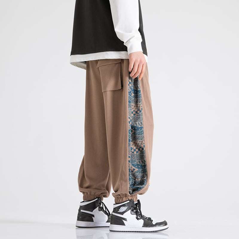 [Mowensai Series] ★Casual Pants★ 3 Colors Unisex Men's Switching Black Brown White