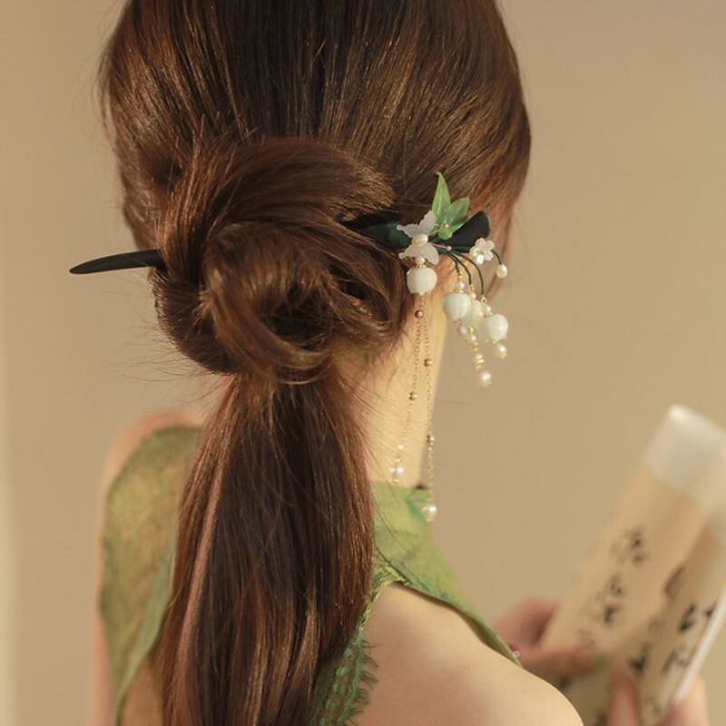 [PINZHUSI Series]★China style hair ornament★1 hairpin ladies accessories present birthday lily of the valley lily orchid fringe