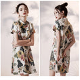 Load image into Gallery viewer, [YUEQIAO Series] ★Improved Chinese dress★ Short length crane loose fitting dress wedding fireworks festival festival
