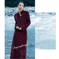 Load image into Gallery viewer, [Da Qinglong Shu Series]★China style skirt★ PU skirt China button red red Chinese clothes slimming slit
