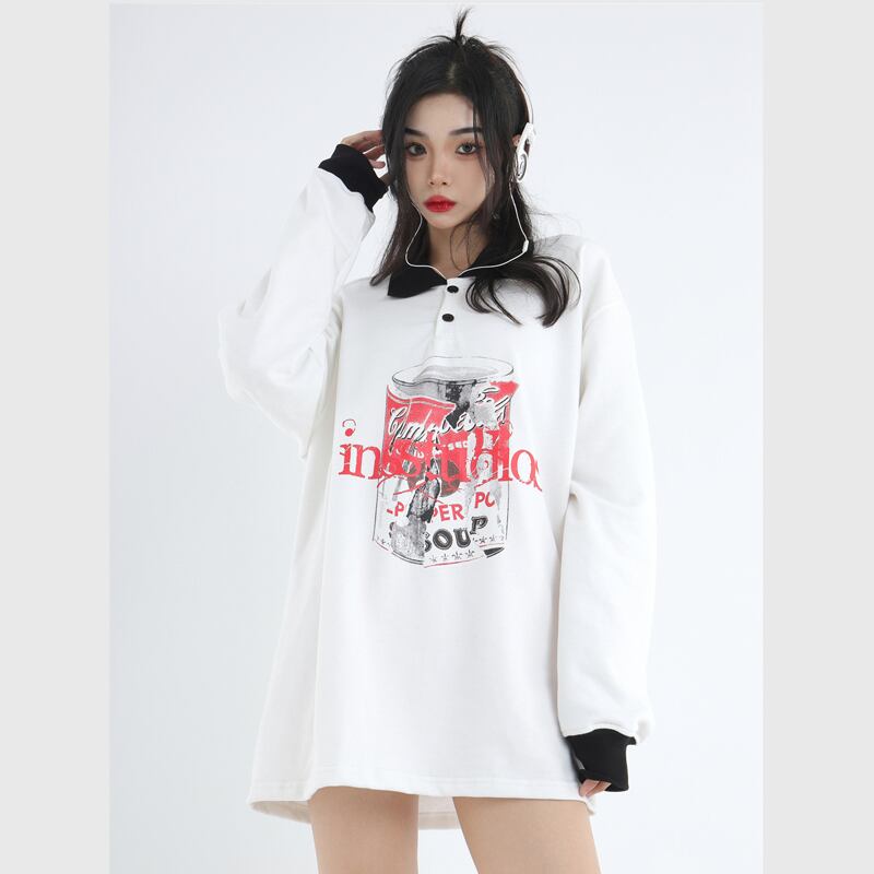 [Istudios Series] ★Tops★ 2color POLO neck black white long sleeve tops spring clothes S M L XL