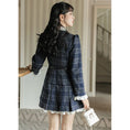 Load image into Gallery viewer, [MEIYI Series] ★One Piece★ Women's Short Length Plaid Pattern Commuting Date Office Lady Navy Improves Temperament
